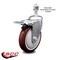 Service Caster 5 Inch Maroon Polyurethane Swivel 12mm Stem Caster with Total Lock Brake SCC SCC-TSTTL20S514-PPUB-MRN-M1215 - alternate 1
